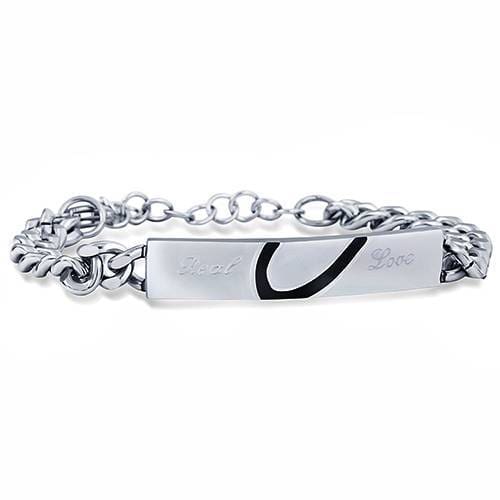 Image Title Matching Heart Piece Couple Bracelet - Men